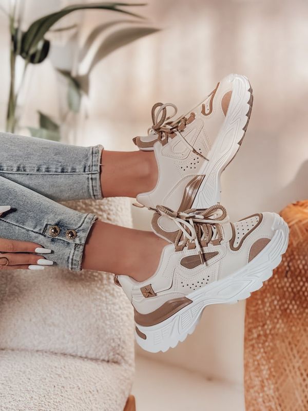 DStreet Sneakersy damskie na platformie CELESTIC beżowe Dstreet