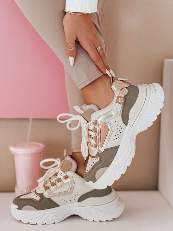 DStreet Sneakersy damskie na platformie CELESTIC zielone Dstreet