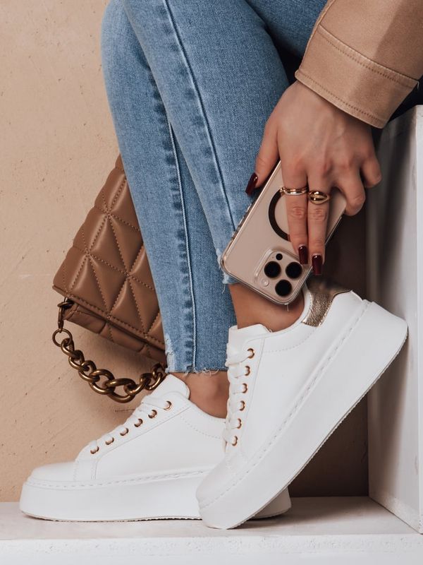 DStreet Sneakersy damskie na platformie VISOLA złote Dstreet