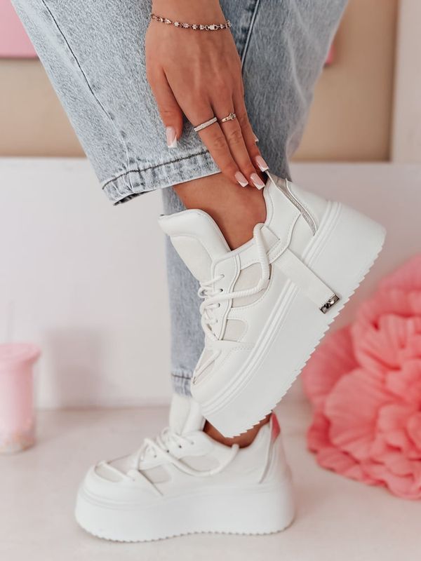 DStreet Sneakersy damskie na wysokiej platformie UPSOLE białe Dstreet