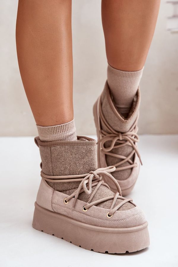 Kesi Snow boots with platform bindings beige Mavora