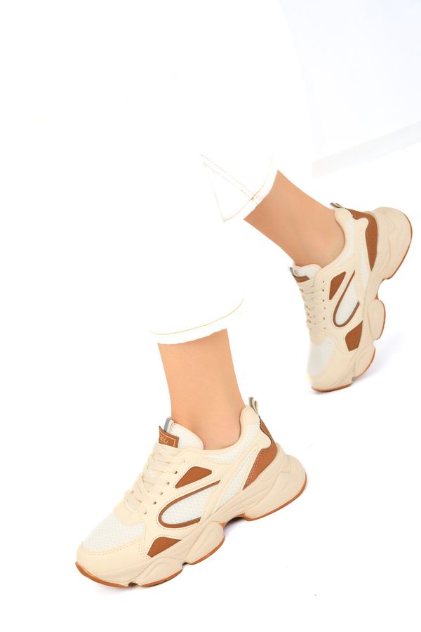 Soho Soho Beige-Tab Women's Sneakers 17226