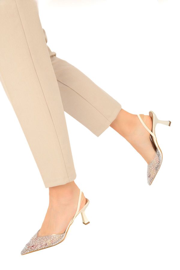 Soho Soho Beige Women's Classic Heeled Shoes 19133