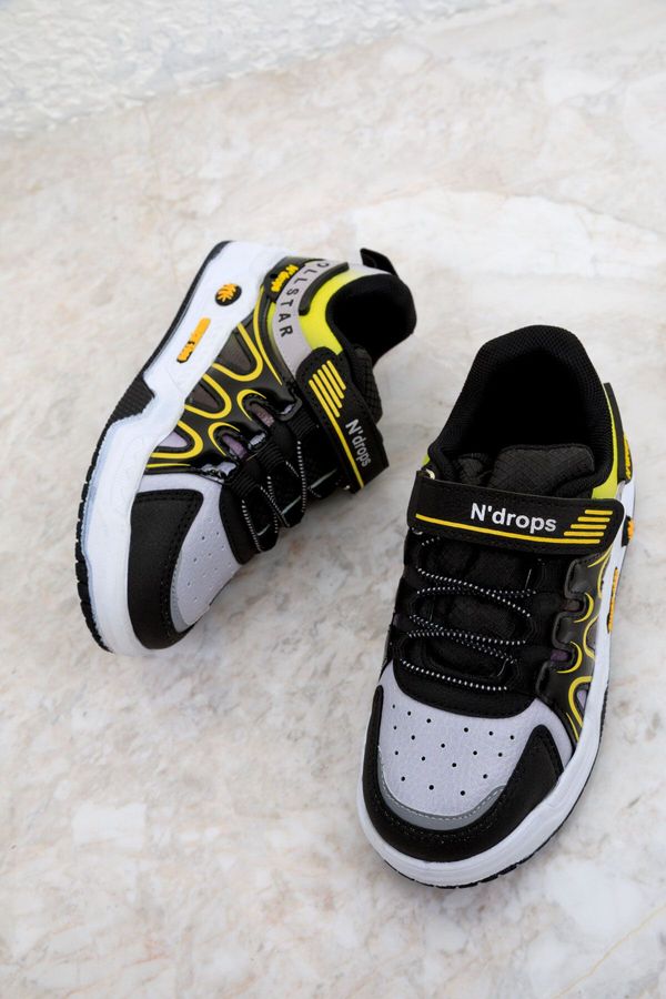 Soho Soho Black-Grey-Yellow Kids Sneaker 19609