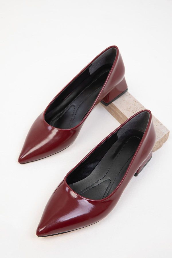 Soho Soho Claret Red Patent Leather Women's Classic Heeled Shoes 18391