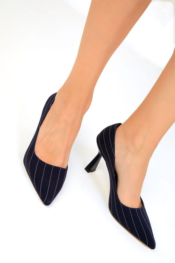 Soho Soho Navy Blue Women's Classic High Heel Shoes 19521