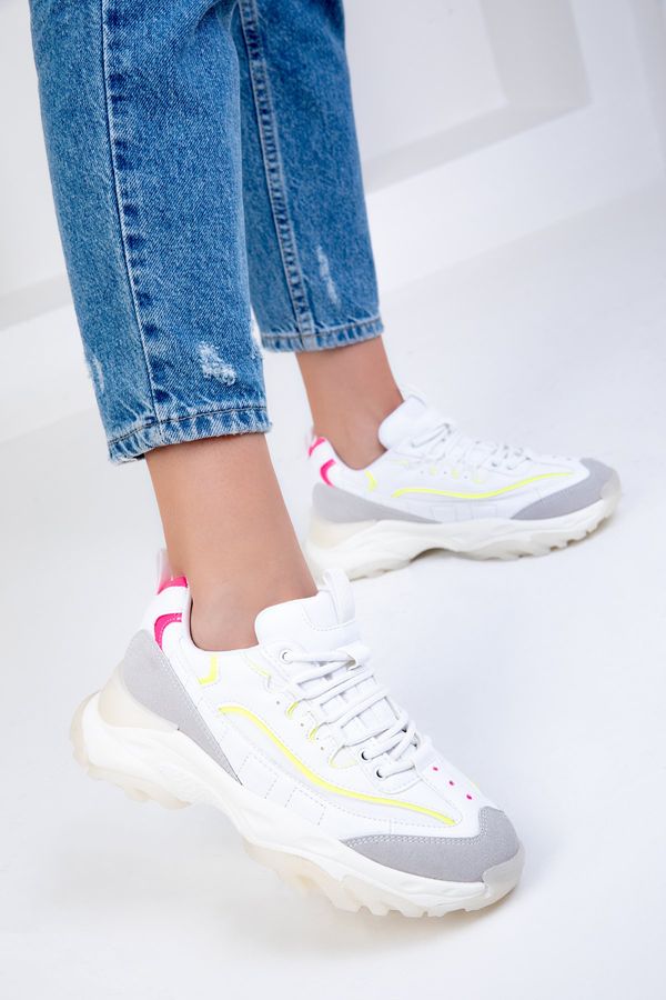 Soho Soho White-Ice-Yellow Women's Sneakers 18110