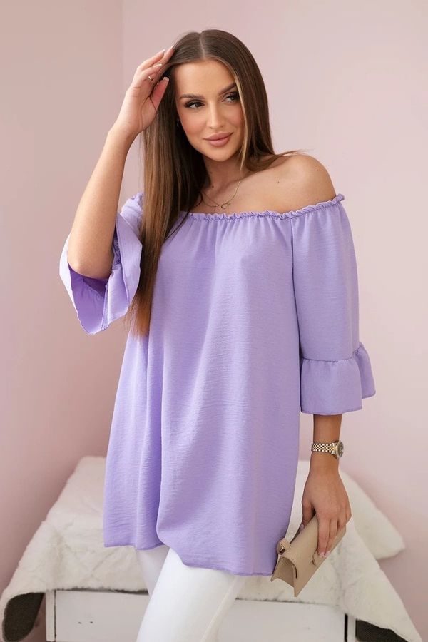 Kesi Spanish blouse with ruffles on the sleeve light purple