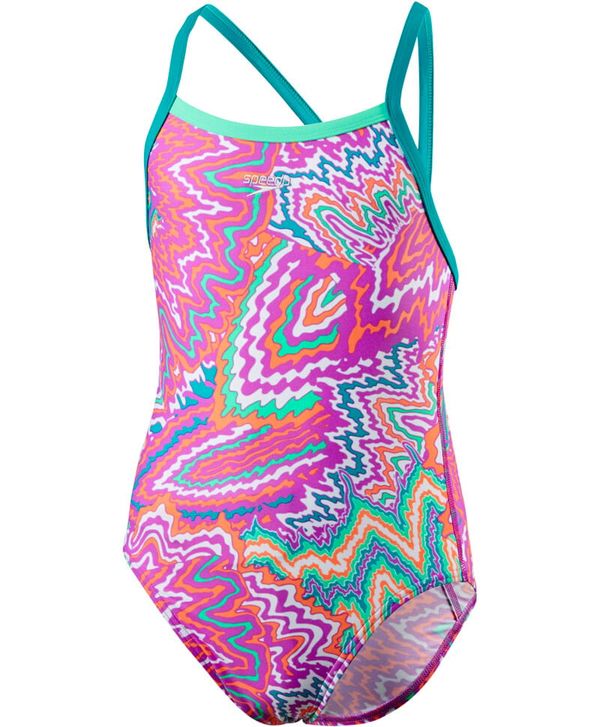 Speedo Speedo Orbit Groove Allover Thinstrap Crossback Swimsuit, 24