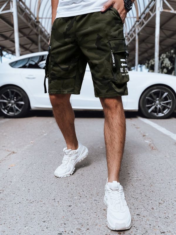 DStreet Spodenki męskie dresowe bojówki zielone Dstreet