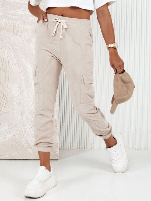 DStreet Spodnie damskie CHICCORD beżowe Dstreet