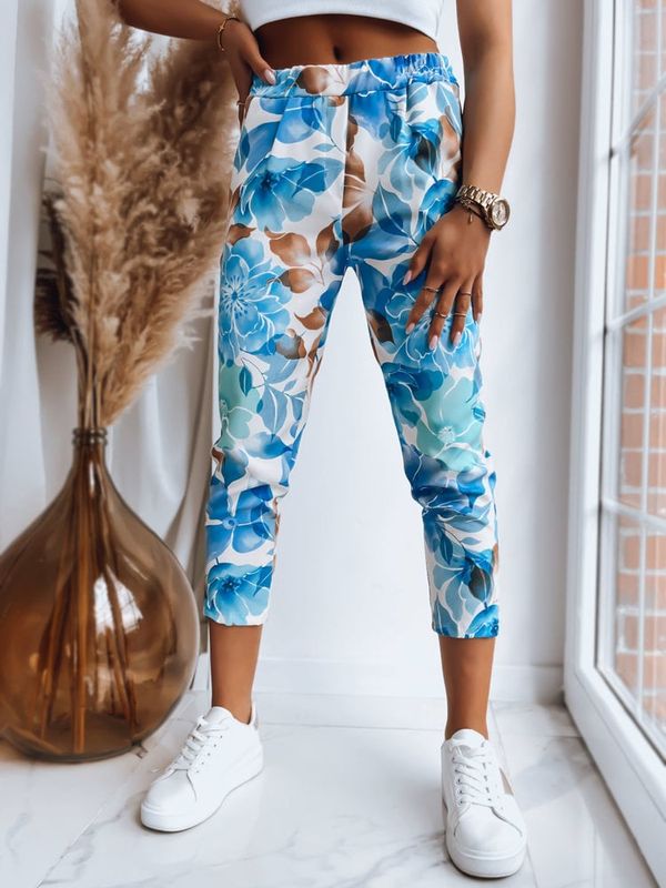 DStreet Spodnie damskie FLOWER GARDEN błękitne Dstreet