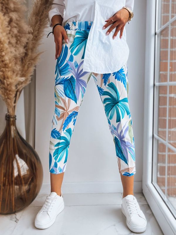 DStreet Spodnie damskie FLOWER GARDEN zielone Dstreet