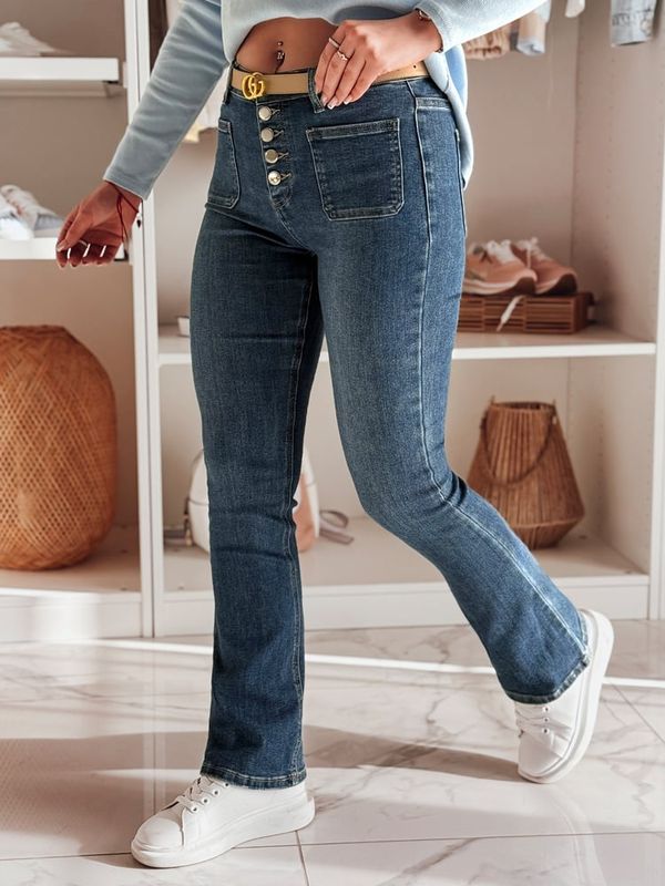 DStreet Spodnie damskie jeansowe dzwony BELLFLO niebieskie Dstreet