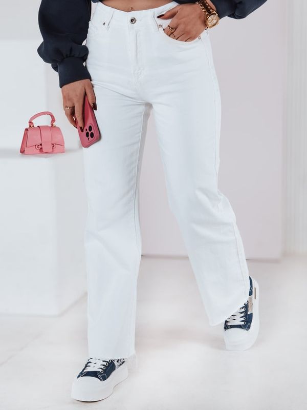 DStreet Spodnie damskie jeansowe wide leg LUXEFLOW białe Dstreet