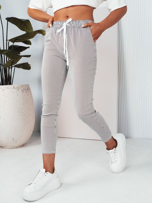 DStreet Spodnie damskie MARINS w biało-czarne paski Dstreet