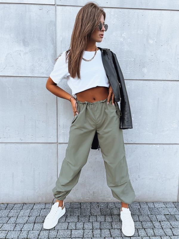 DStreet Spodnie damskie spadochronowe DENWER khaki Dstreet
