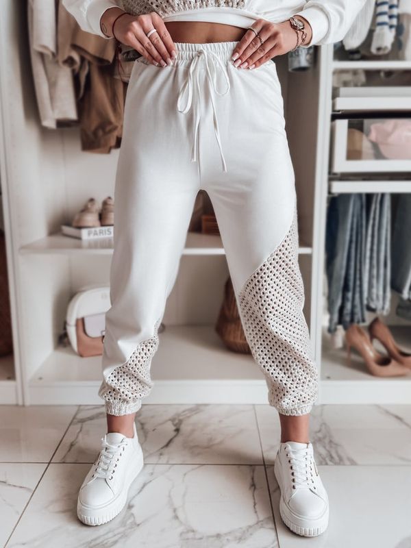 DStreet Spodnie dresowe damskie ELEGRA ecru Dstreet