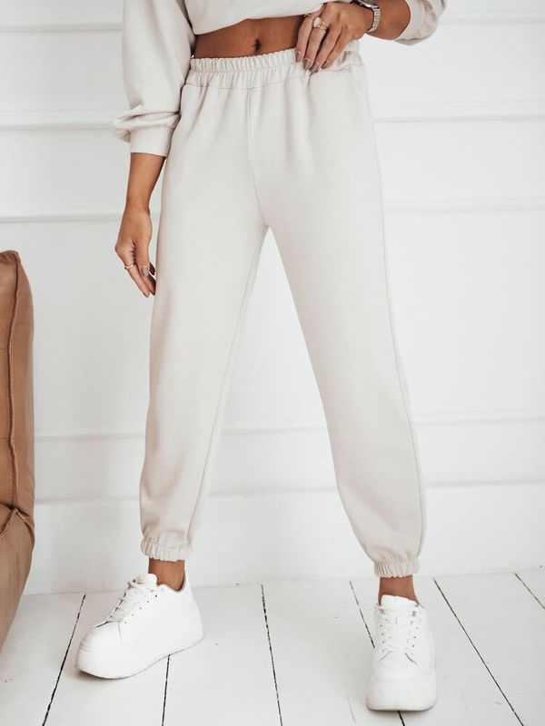 DStreet Spodnie dresowe damskie MISS jasnobeżowe Dstreet