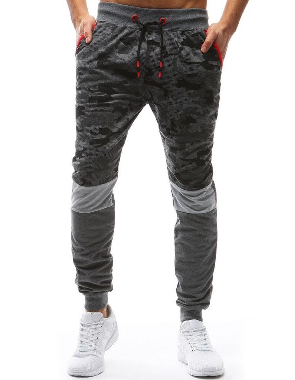DStreet Spodnie męskie dresowe camo antracytowe Dstreet