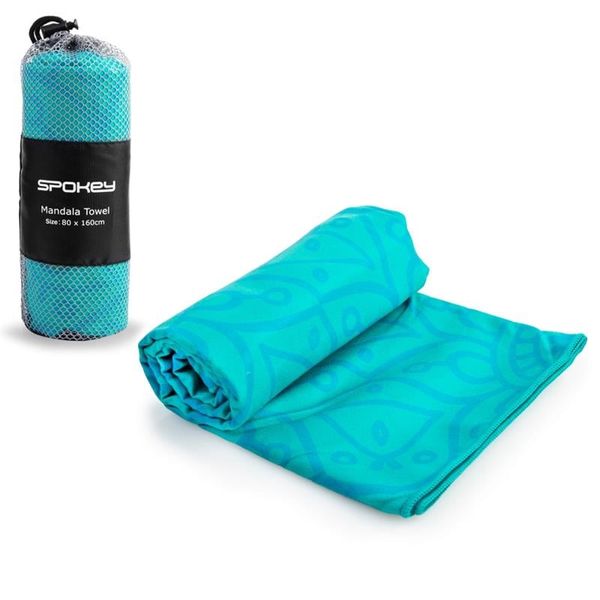 Spokey Spokey MANDALA Quick-drying sports towel, turquoise, 80 x 160 cm