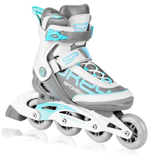 Spokey Spokey PRIME PRO Roller skates, white-tirkiz, ABEC9 Carbon, large. 38