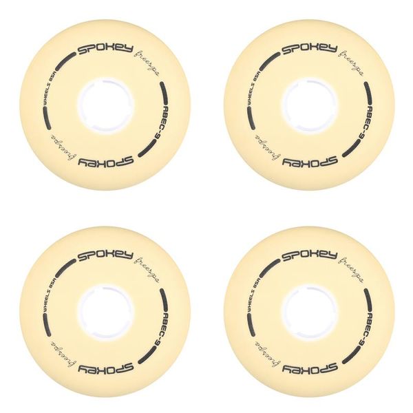 Spokey Spokey PU 76 mm Spare colieska ku korčuliam FREESPO WHITE SET, 4 pcs