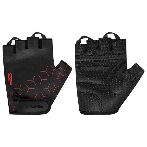 Spokey Spokey RIDE Men's cycling gloves, clear-red, veľ. L