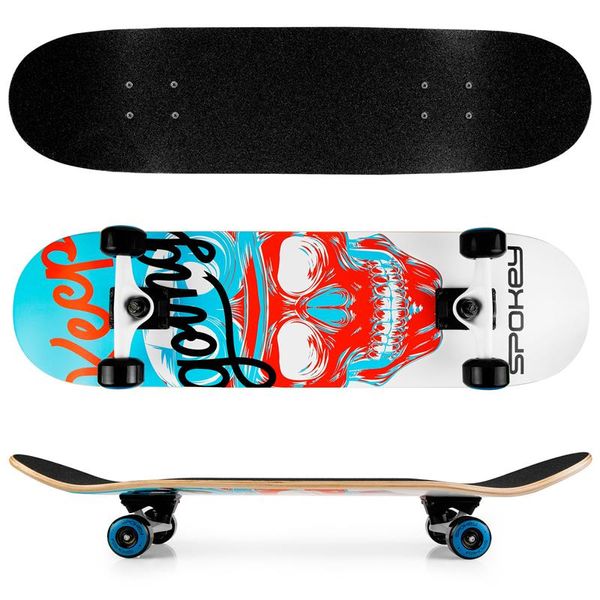 Spokey Spokey SKALLE Skateboard 78,7 x 20 cm, ABEC7, white-blue
