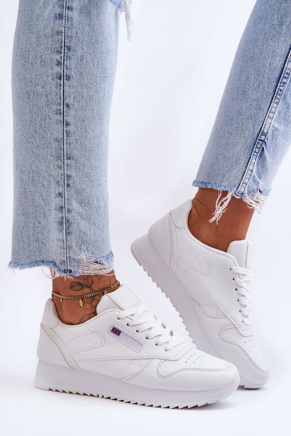 Kesi Sport shoes leather lace-up platform White Merida