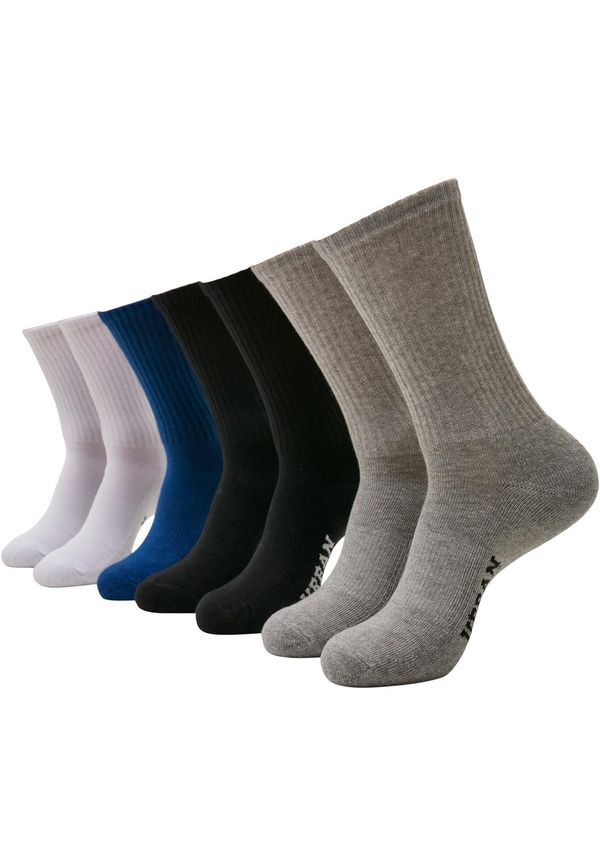 Urban Classics Accessoires Sport Socks 7-Pack Logo Black/White/Heather Grey/Blue