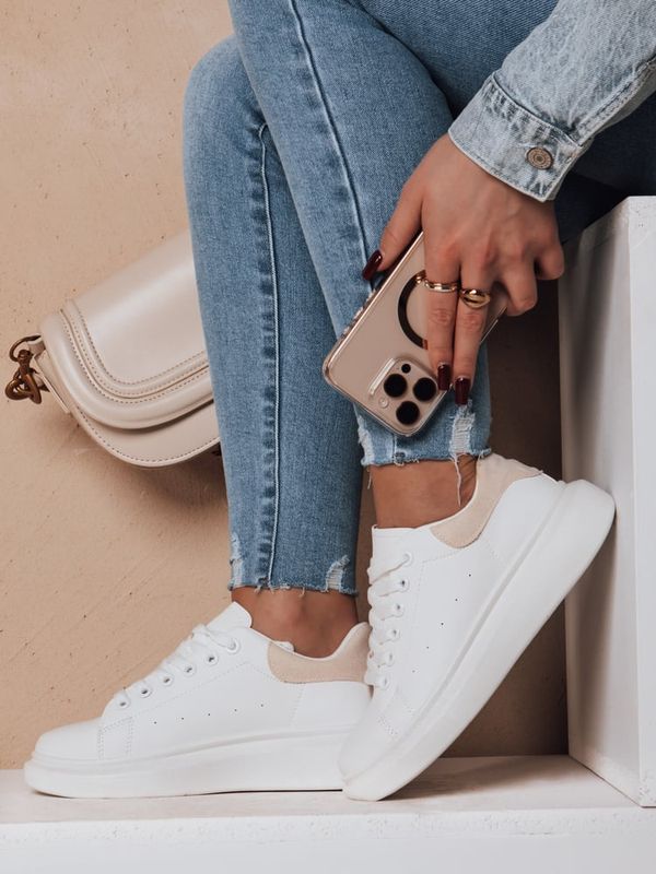 DStreet Sportowe sneakersy damskie DOMINI  beżowe Dstreet