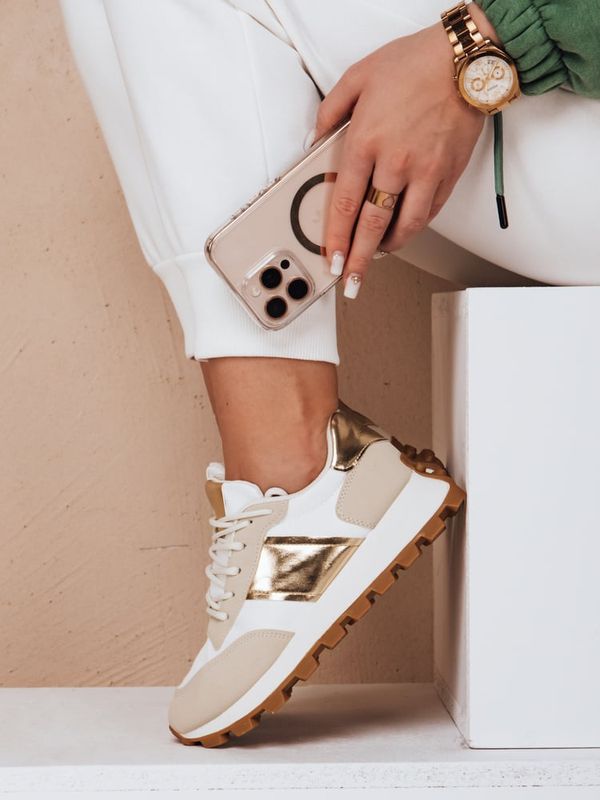 DStreet Sportowe sneakersy damskie EASYSTEP beżowe Dstreet