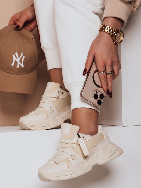 DStreet Sportowe sneamkersy damskie RUNKIK beżowe Dstreet