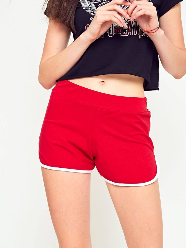 Yups Sports shorts with contrasting trimming red