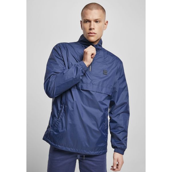 Urban Classics Stand Up Collar Pull Over Jacket Dark Blue