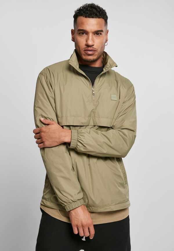 Urban Classics Stand Up Collar Pull Over Jacket khaki