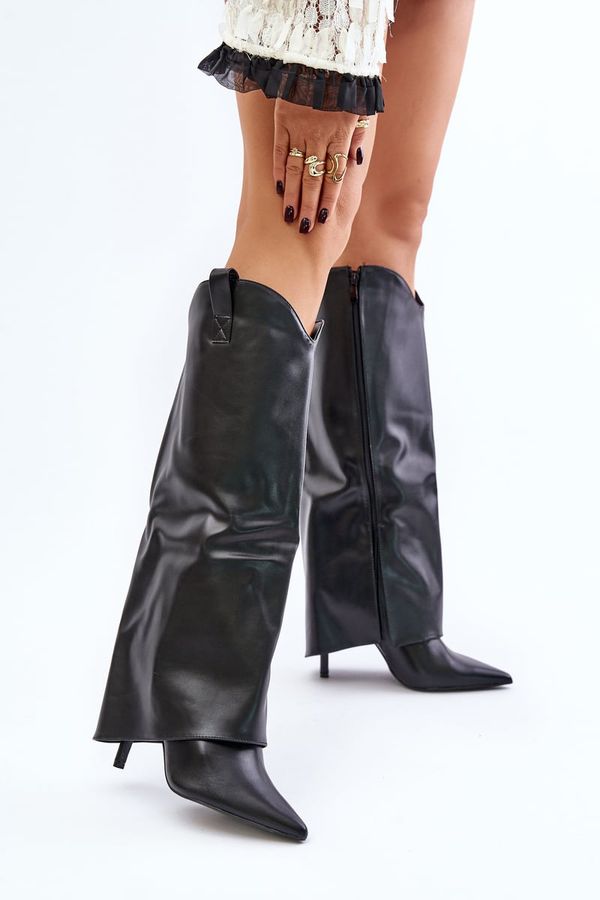 Kesi Stiletto heel boots with a bent upper Black Bellinna