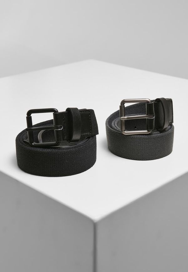 Urban Classics Accessoires Stretch Basic Belt 2-Pack Black/Charcoal