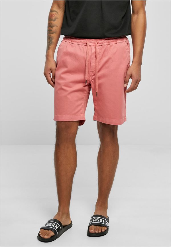 Urban Classics Stretch Twill Joggshorts in Pale-Pink