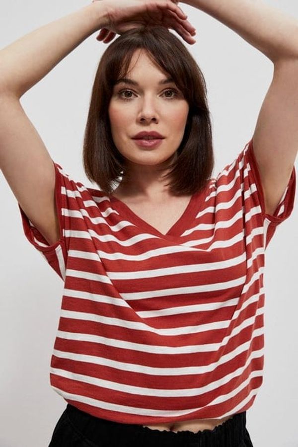 Moodo Striped cotton blouse