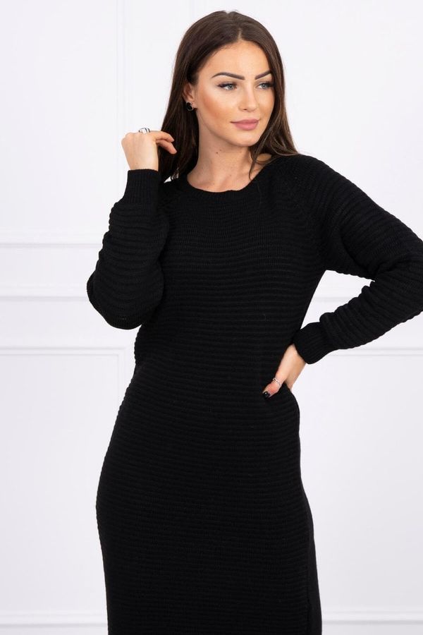 Kesi Striped sweater dress in black