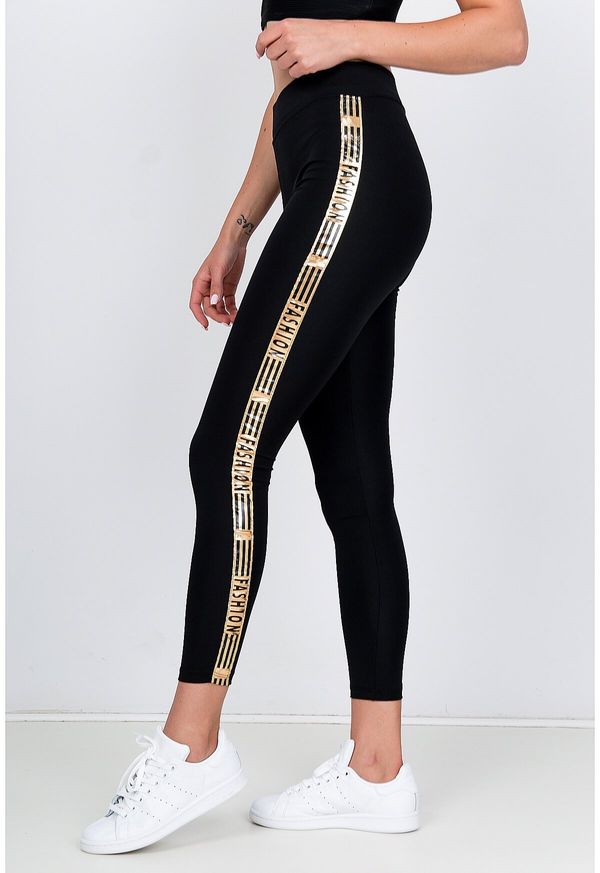 Kesi Stylish women's leggings with the inscription "FASHION" - black,