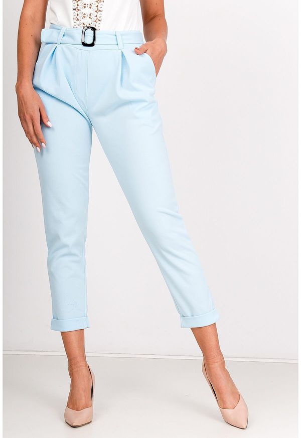 Kesi Stylish women's trousers with belt - blue,