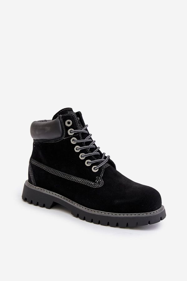 BIG STAR SHOES Suede insulated men's trappers Big Star HI-POLY SYSTEM black