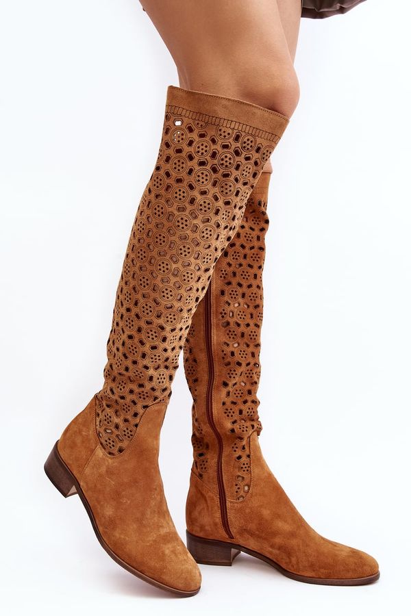 Kesi Suede shoes with an openwork Camel Pointe pattern
