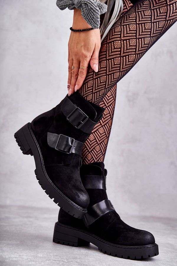 Kesi Suede women's boots with zipper black gritta