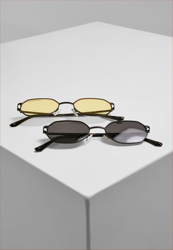 Urban Classics Accessoires Sunglasses San Sebastian 2-Pack Black+Black/Yellow