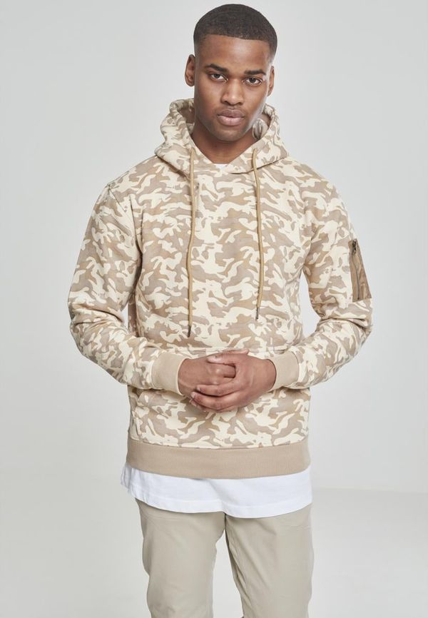 Urban Classics Sweat Camo Bomber Hoody Beige Camouflage