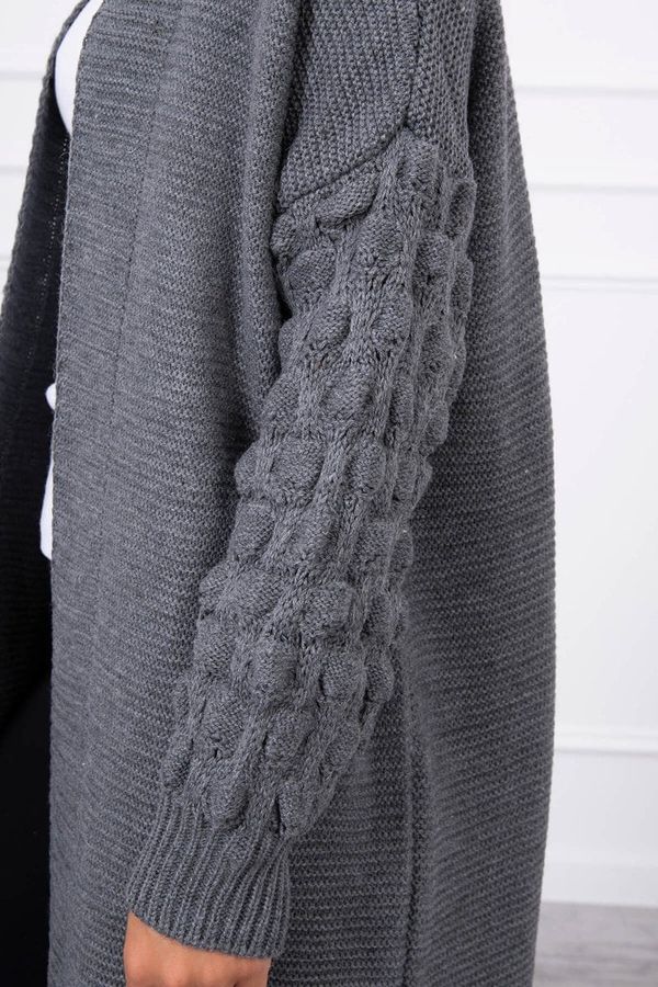 Kesi Sweater with bubbles on the sleeve made of graphite